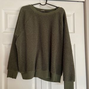 Forest green Sherpa crewneck